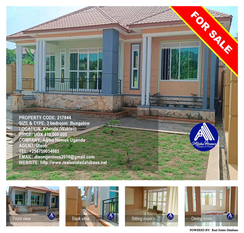 3 bedroom Bungalow  for sale in Kitende Wakiso Uganda, code: 217844