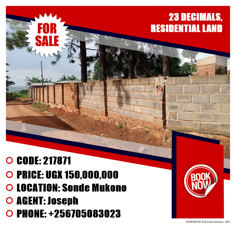 Residential Land  for sale in Sonde Mukono Uganda, code: 217871