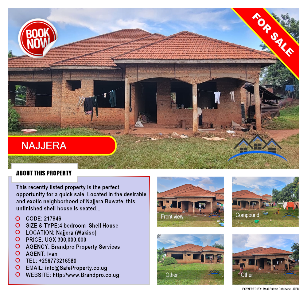 4 bedroom Shell House  for sale in Najjera Wakiso Uganda, code: 217946