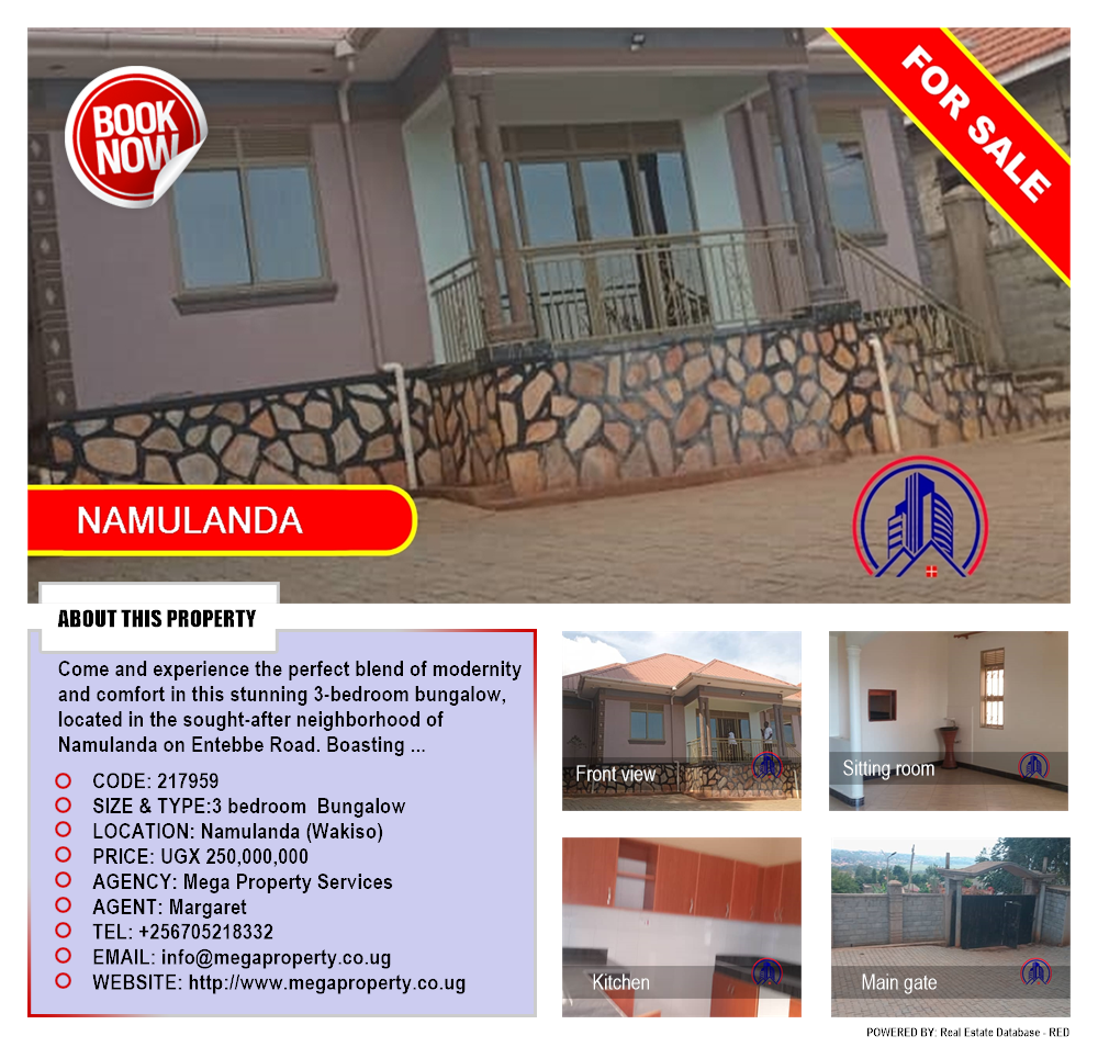 3 bedroom Bungalow  for sale in Namulanda Wakiso Uganda, code: 217959