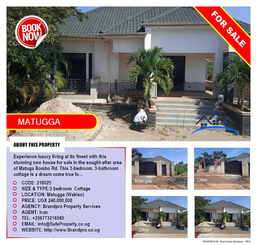 3 bedroom Cottage  for sale in Matugga Wakiso Uganda, code: 218025