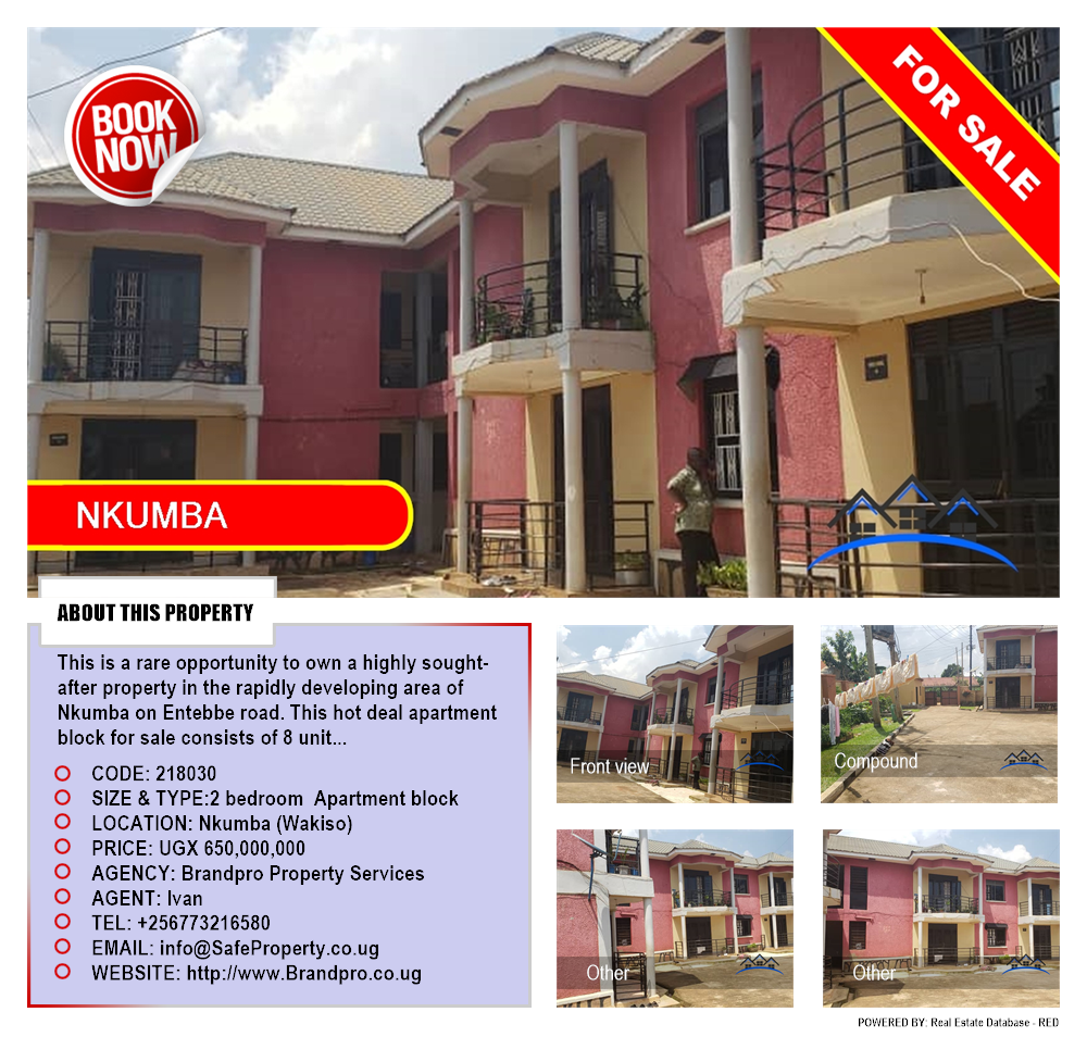 2 bedroom Apartment block  for sale in Nkumba Wakiso Uganda, code: 218030