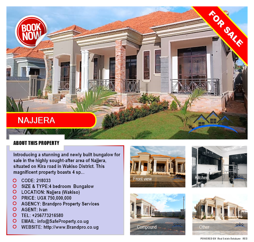 4 bedroom Bungalow  for sale in Najjera Wakiso Uganda, code: 218033