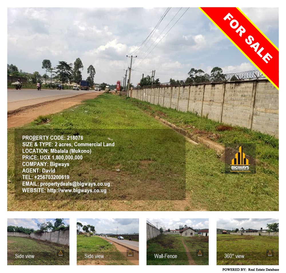 Commercial Land  for sale in Mbalala Mukono Uganda, code: 218076