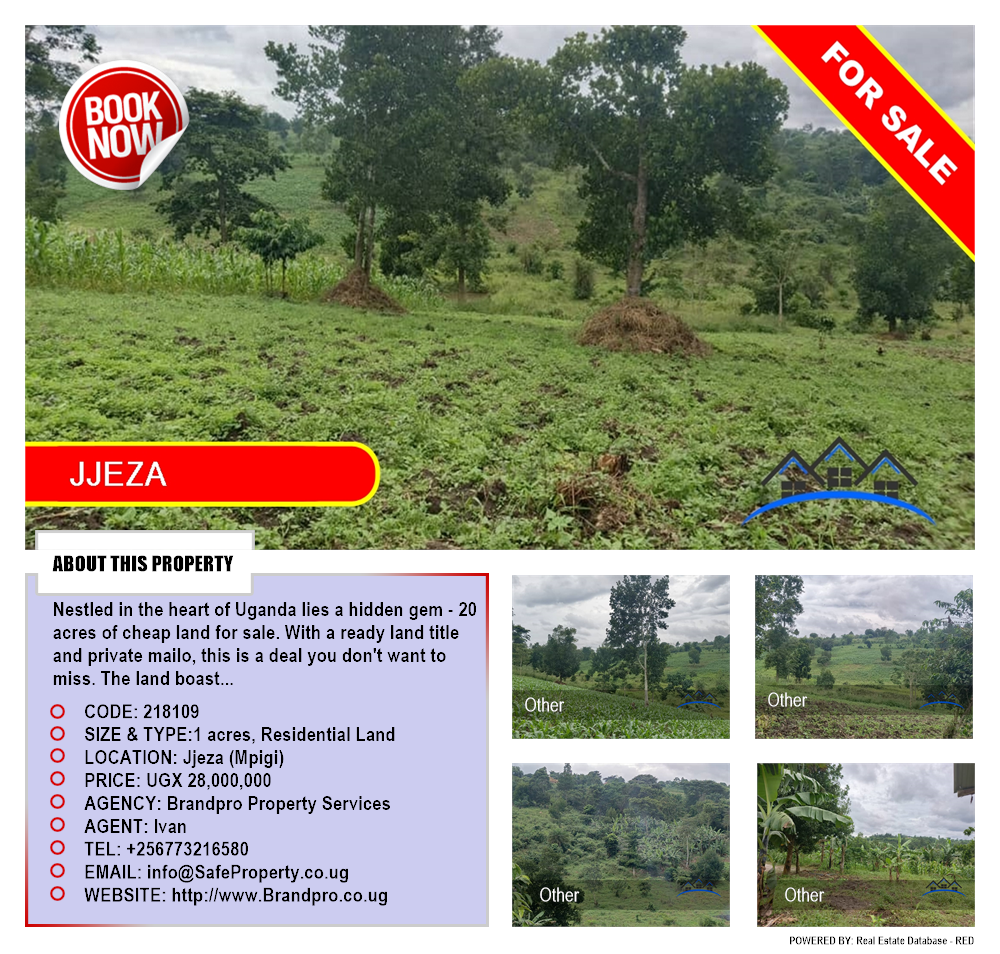 Residential Land  for sale in Jjeza Mpigi Uganda, code: 218109