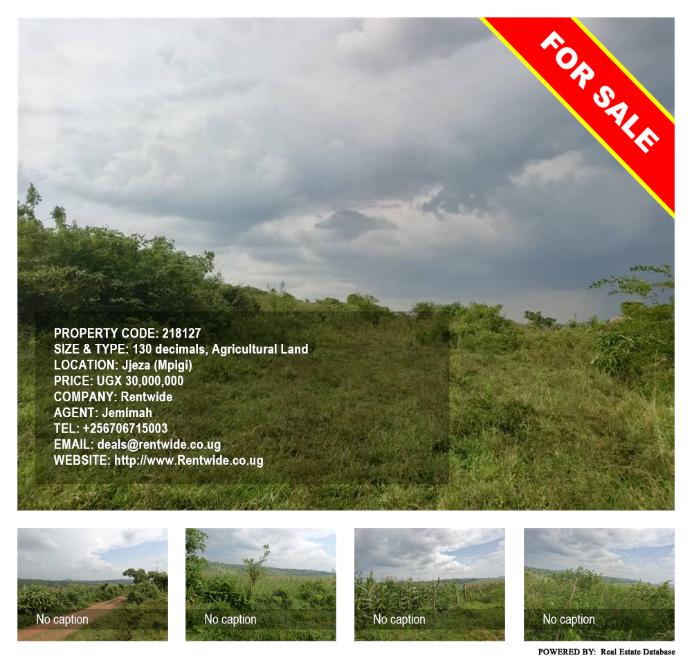 Agricultural Land  for sale in Jjeza Mpigi Uganda, code: 218127