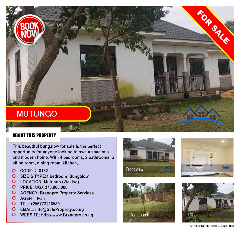 4 bedroom Bungalow  for sale in Mutungo Wakiso Uganda, code: 218132