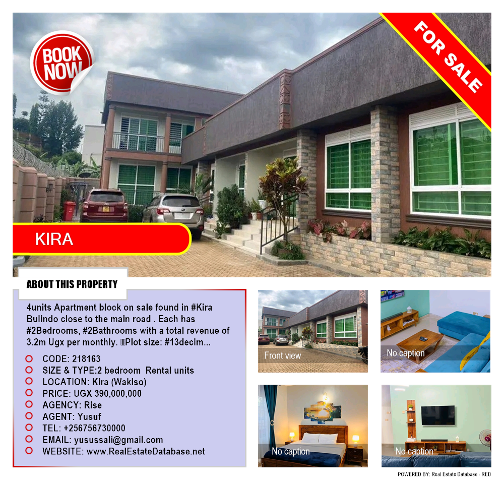 2 bedroom Rental units  for sale in Kira Wakiso Uganda, code: 218163