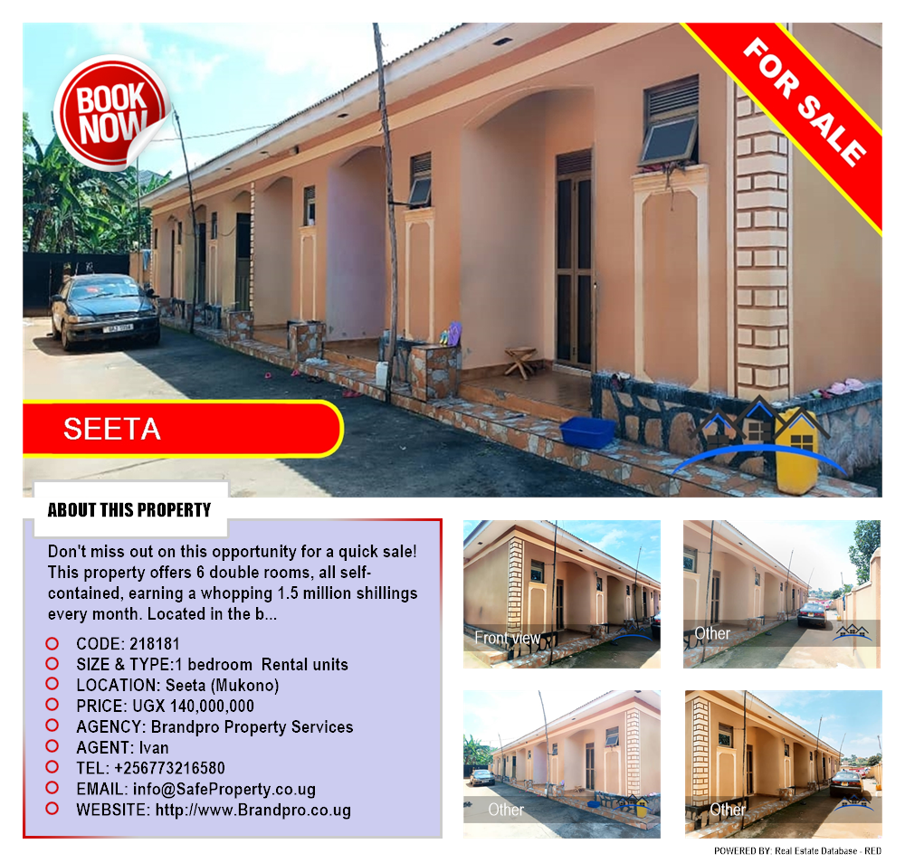 1 bedroom Rental units  for sale in Seeta Mukono Uganda, code: 218181