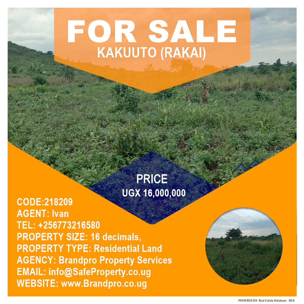 Residential Land  for sale in Kakuuto Rakai Uganda, code: 218209