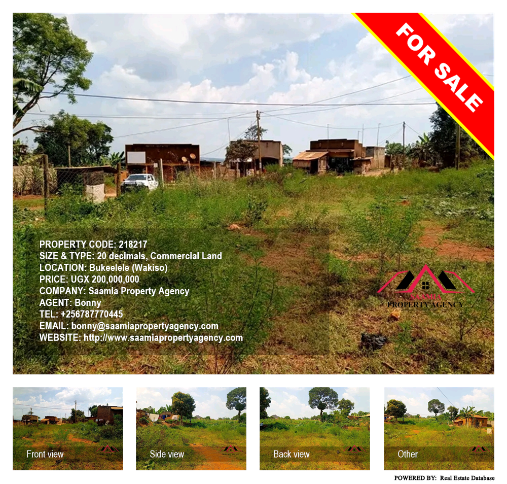 Commercial Land  for sale in Bukeelele Wakiso Uganda, code: 218217