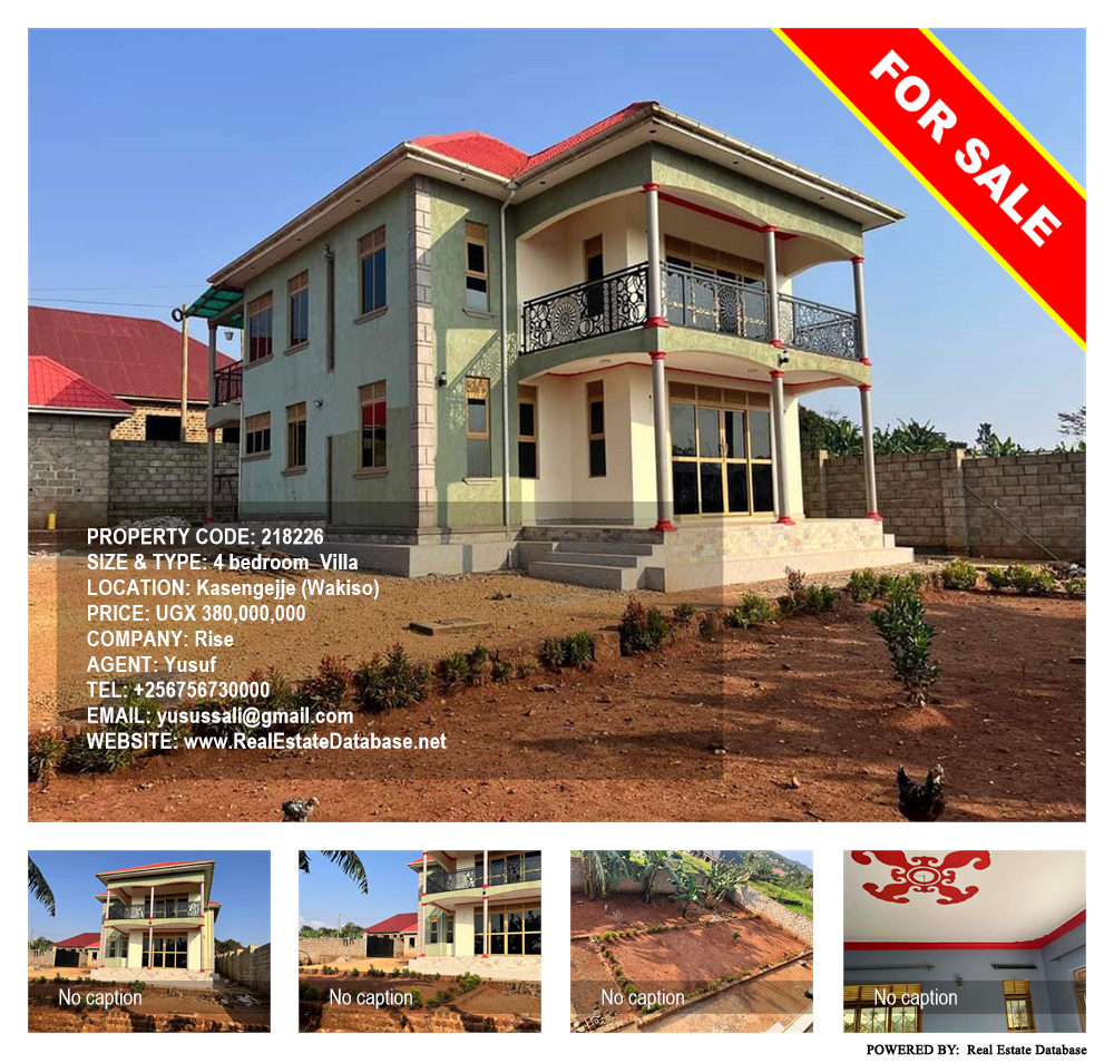 4 bedroom Villa  for sale in Kasengejje Wakiso Uganda, code: 218226