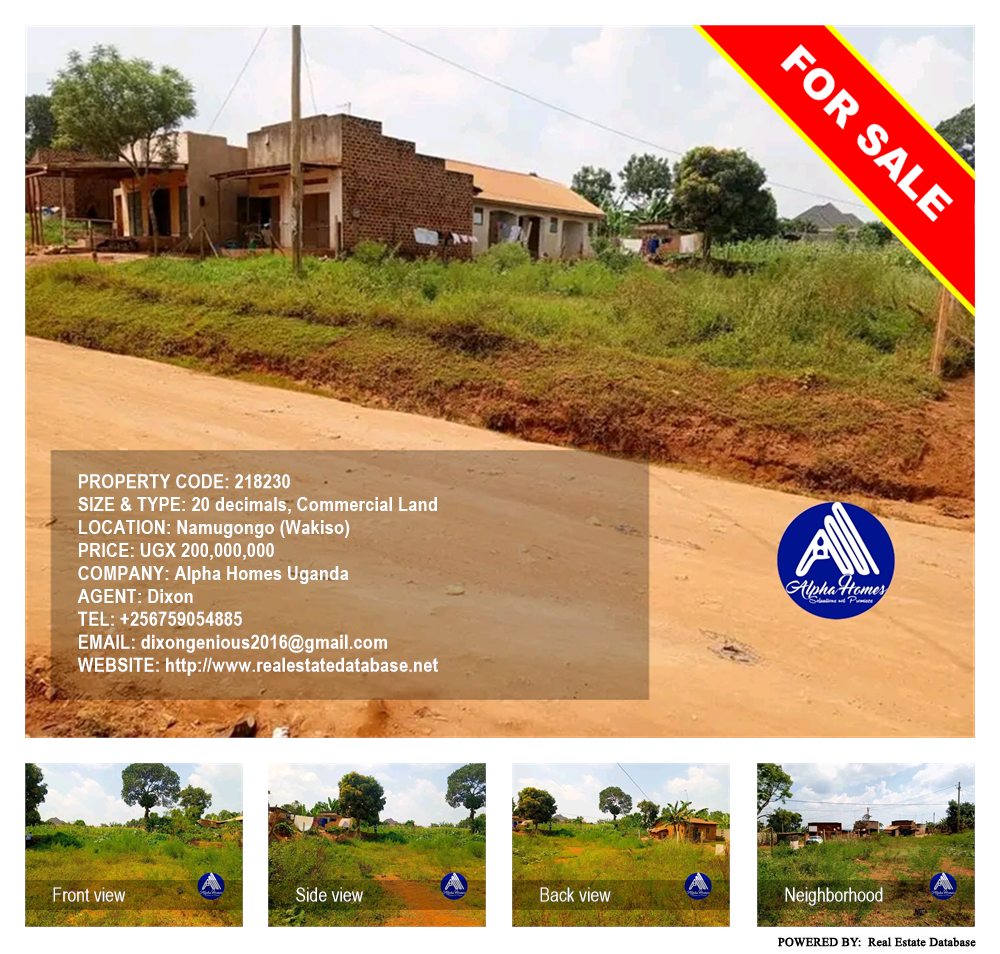 Commercial Land  for sale in Namugongo Wakiso Uganda, code: 218230