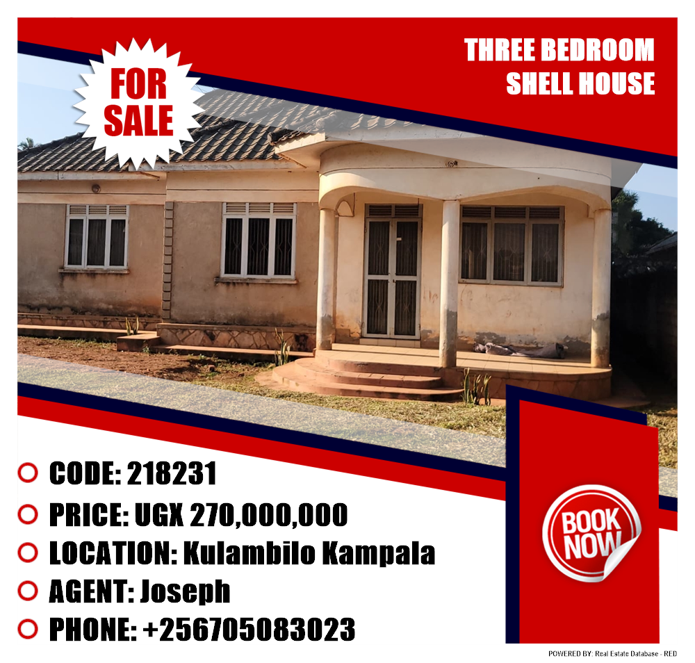 3 bedroom Shell House  for sale in Kulambilo Kampala Uganda, code: 218231