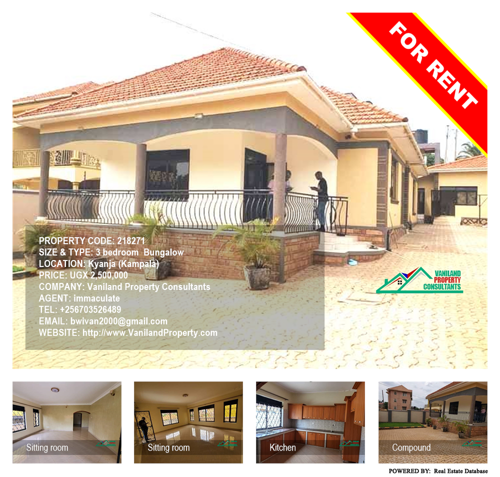 3 bedroom Bungalow  for rent in Kyanja Kampala Uganda, code: 218271