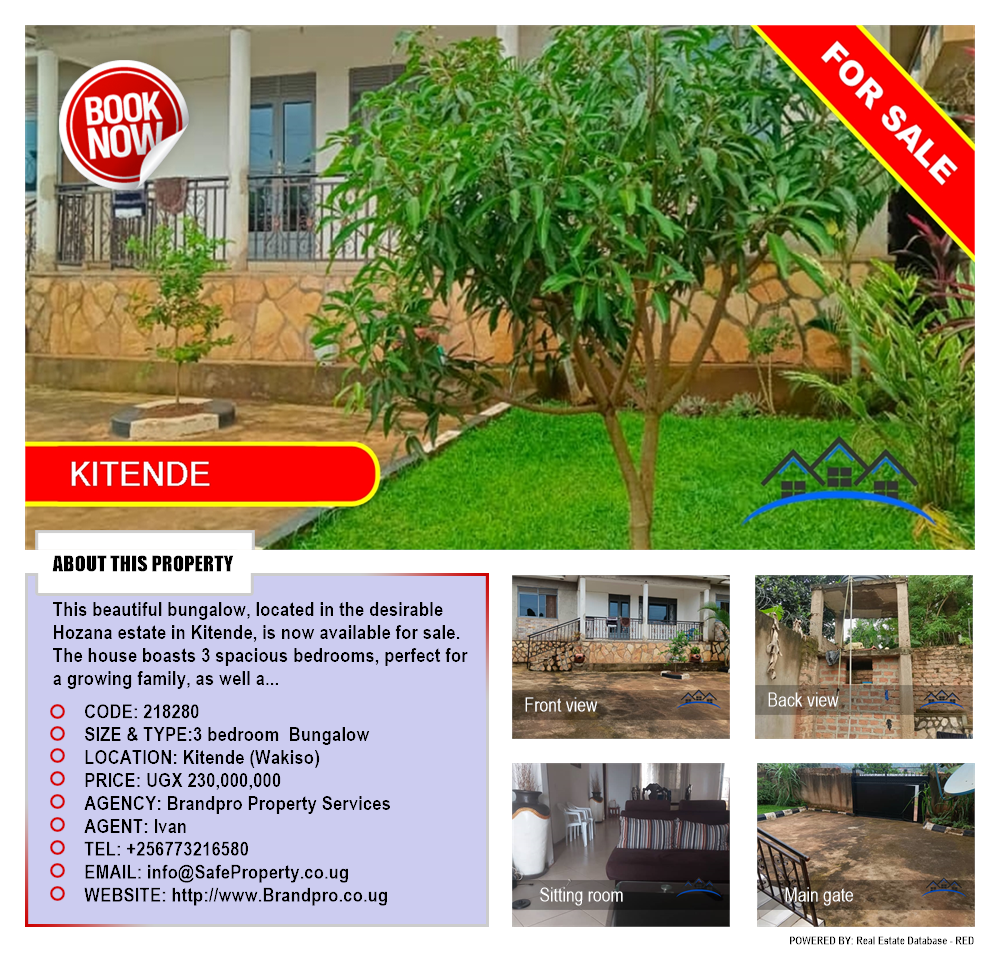 3 bedroom Bungalow  for sale in Kitende Wakiso Uganda, code: 218280