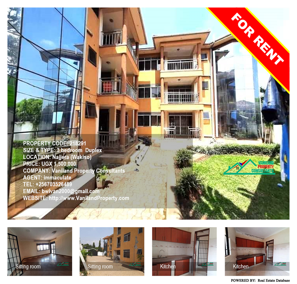 3 bedroom Duplex  for rent in Najjera Wakiso Uganda, code: 218291