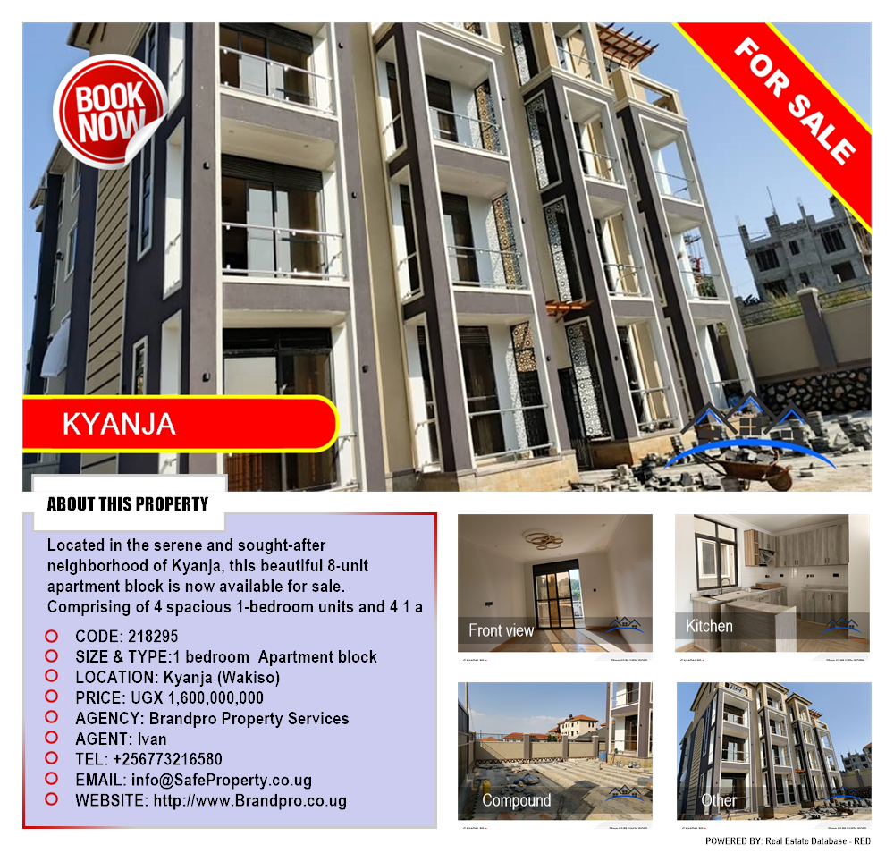 1 bedroom Apartment block  for sale in Kyanja Wakiso Uganda, code: 218295