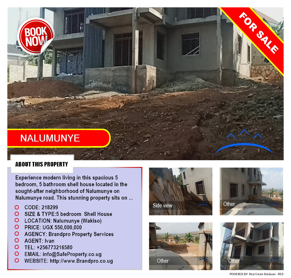 5 bedroom Shell House  for sale in Nalumunye Wakiso Uganda, code: 218299