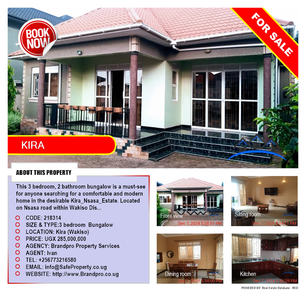 3 bedroom Bungalow  for sale in Kira Wakiso Uganda, code: 218314