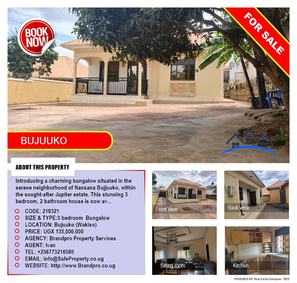 3 bedroom Bungalow  for sale in Bujuuko Wakiso Uganda, code: 218321