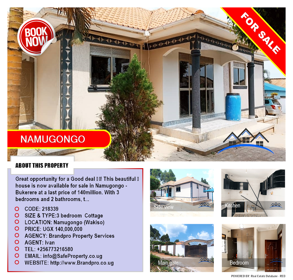 3 bedroom Cottage  for sale in Namugongo Wakiso Uganda, code: 218339