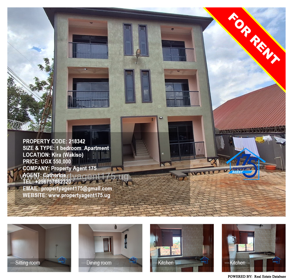 1 bedroom Apartment  for rent in Kira Wakiso Uganda, code: 218342