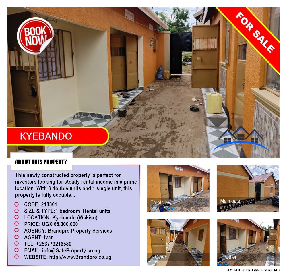 1 bedroom Rental units  for sale in Kyebando Wakiso Uganda, code: 218361