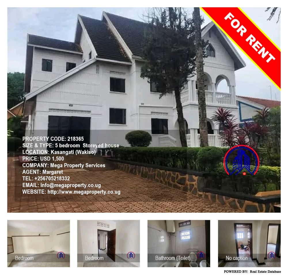 5 bedroom Storeyed house  for rent in Kasangati Wakiso Uganda, code: 218365