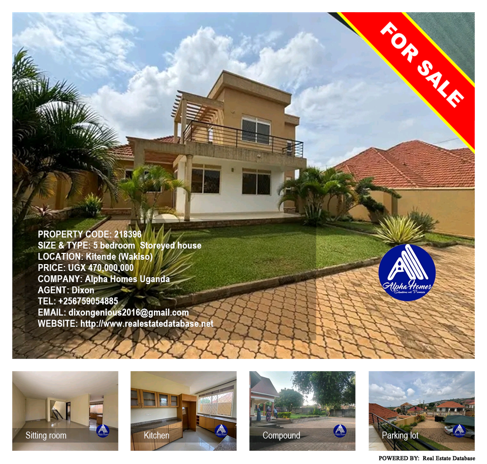 5 bedroom Storeyed house  for sale in Kitende Wakiso Uganda, code: 218396