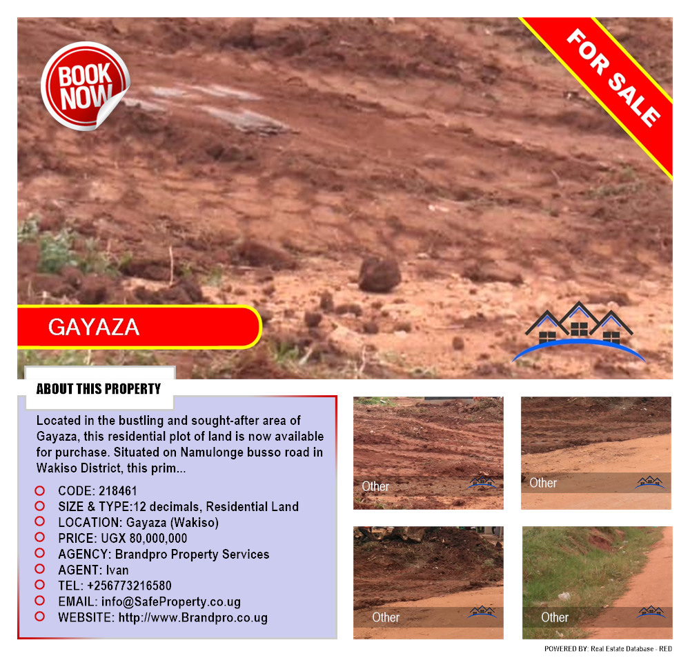 Residential Land  for sale in Gayaza Wakiso Uganda, code: 218461