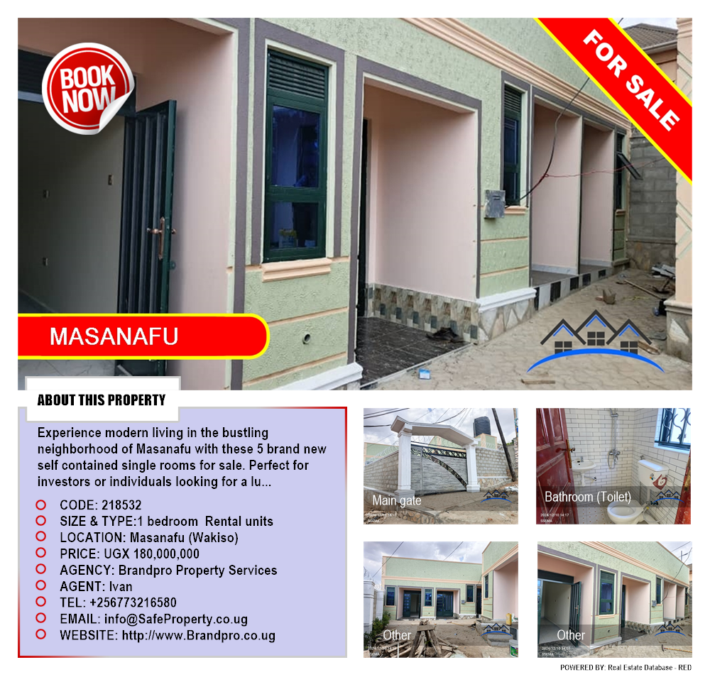 1 bedroom Rental units  for sale in Masanafu Wakiso Uganda, code: 218532