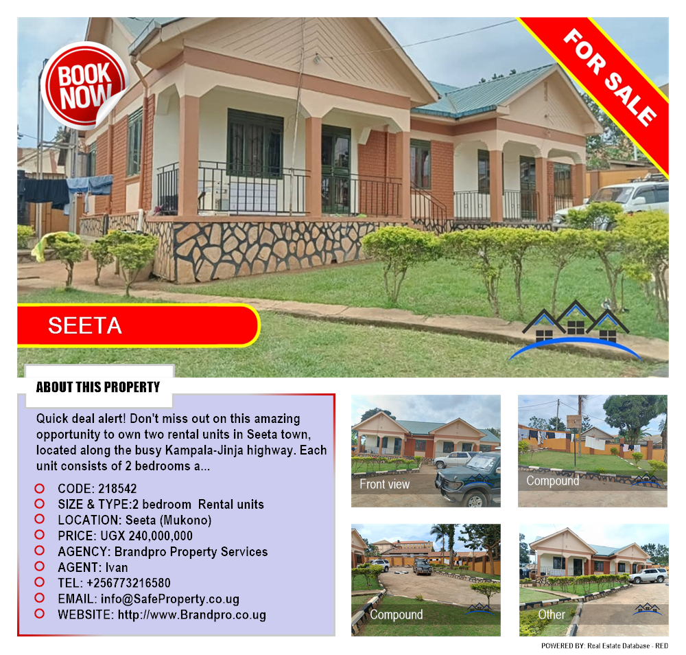 2 bedroom Rental units  for sale in Seeta Mukono Uganda, code: 218542