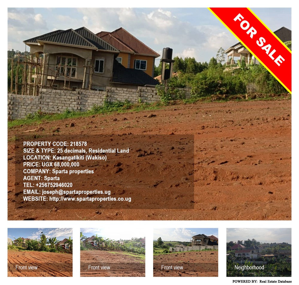 Residential Land  for sale in Kasangatikiti Wakiso Uganda, code: 218578