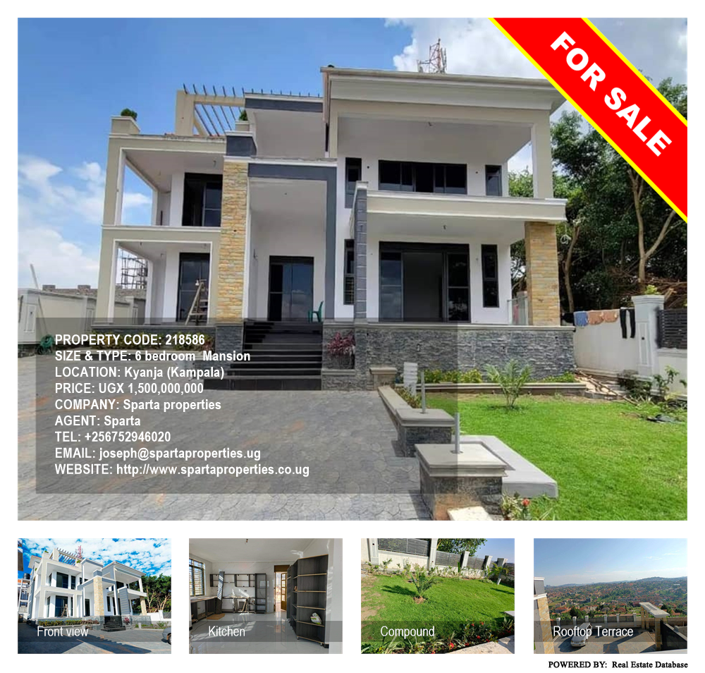 6 bedroom Mansion  for sale in Kyanja Kampala Uganda, code: 218586