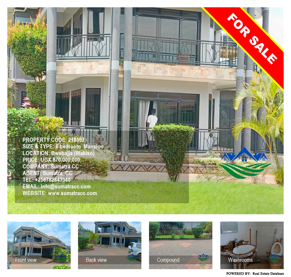 6 bedroom Mansion  for sale in Bwebajja Wakiso Uganda, code: 218597