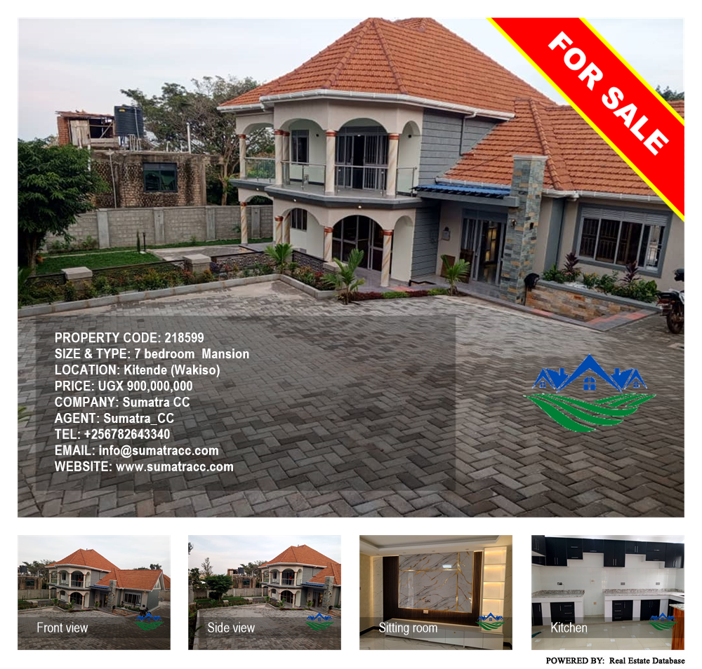 7 bedroom Mansion  for sale in Kitende Wakiso Uganda, code: 218599