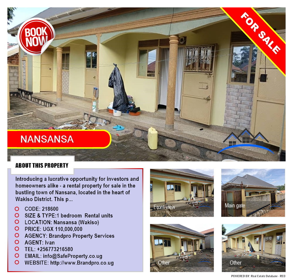 1 bedroom Rental units  for sale in Nansansa Wakiso Uganda, code: 218600