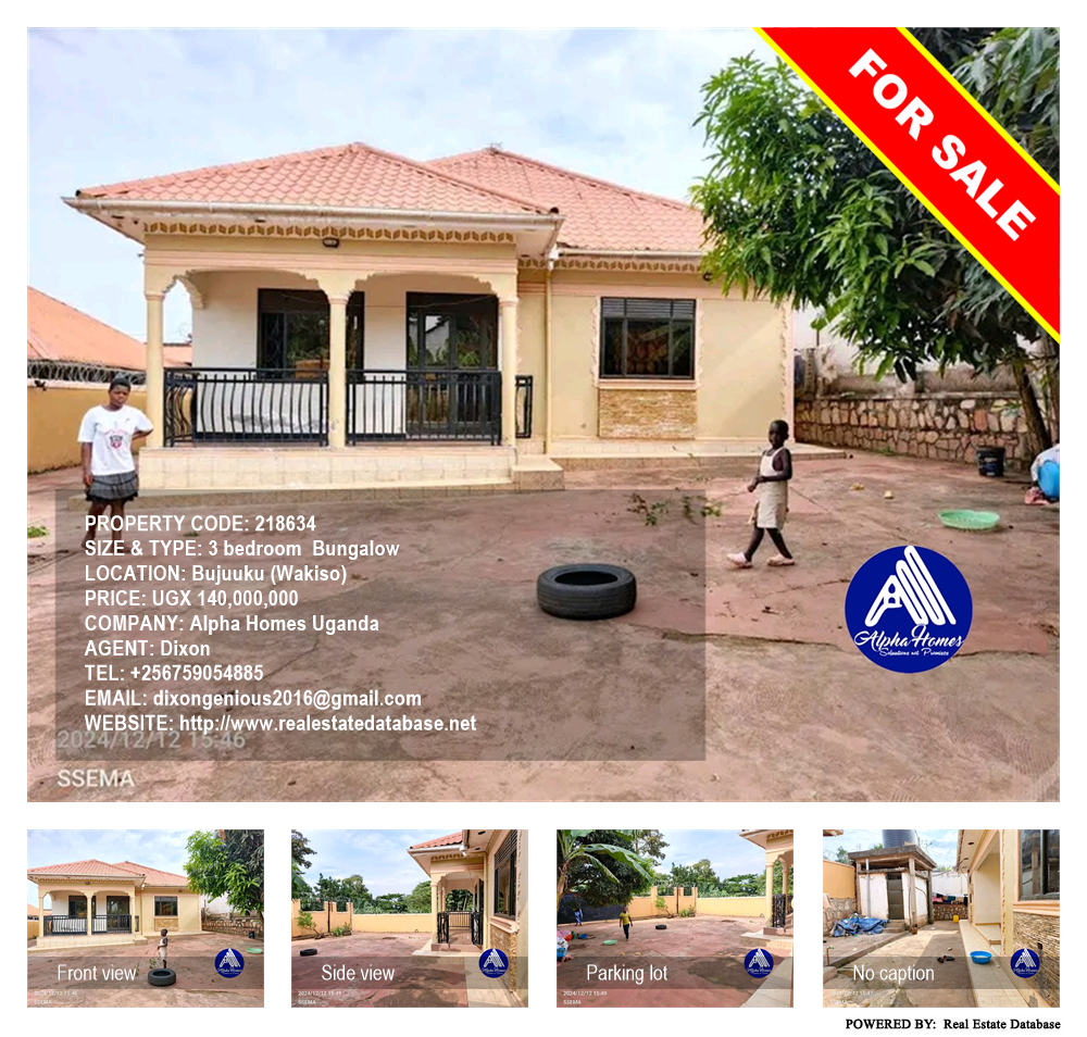 3 bedroom Bungalow  for sale in Bujuuku Wakiso Uganda, code: 218634