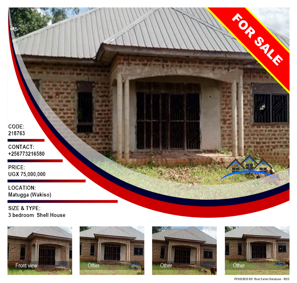 3 bedroom Shell House  for sale in Matugga Wakiso Uganda, code: 218763