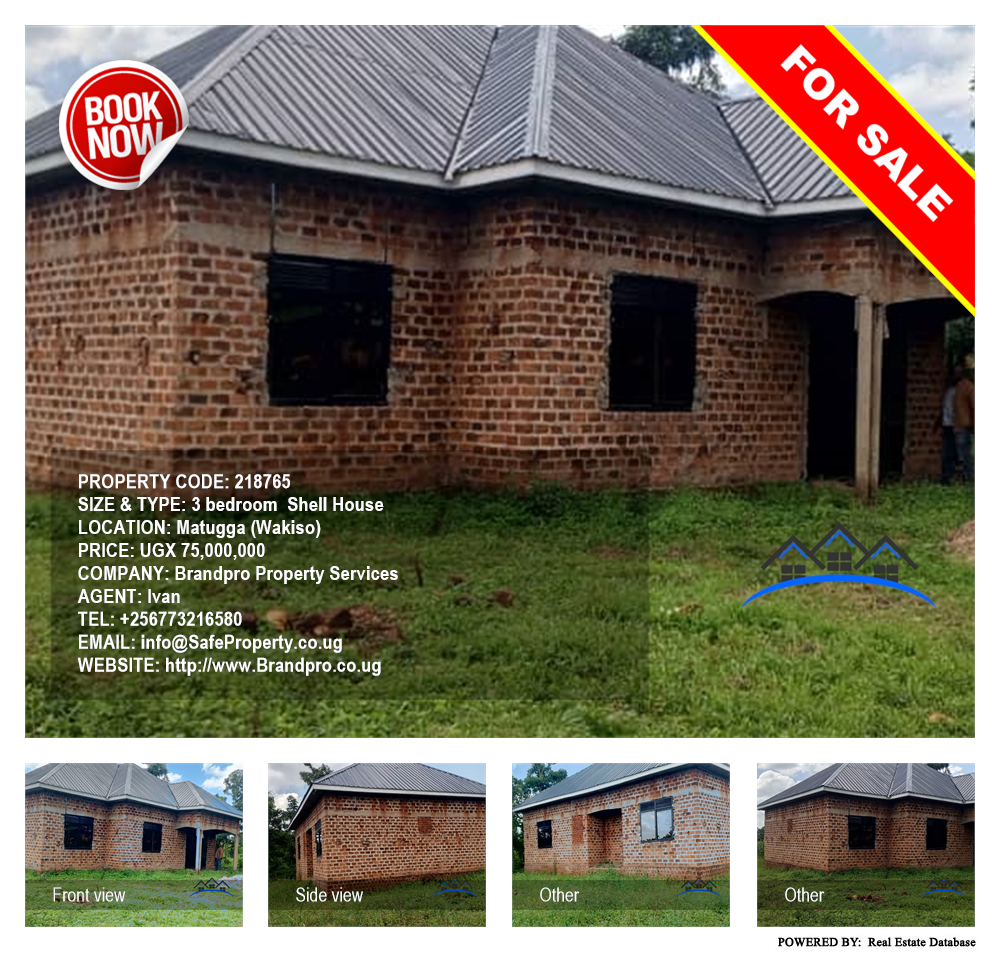 3 bedroom Shell House  for sale in Matugga Wakiso Uganda, code: 218765