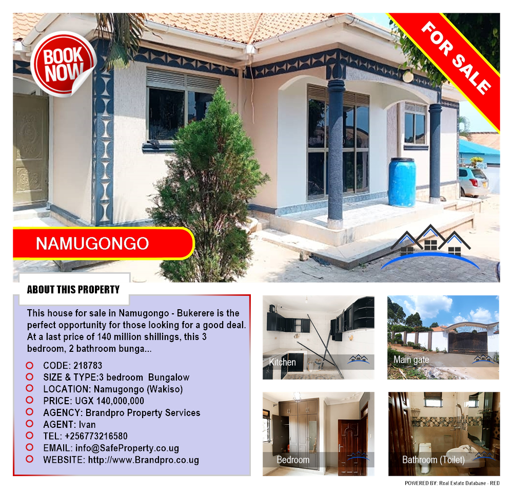 3 bedroom Bungalow  for sale in Namugongo Wakiso Uganda, code: 218783