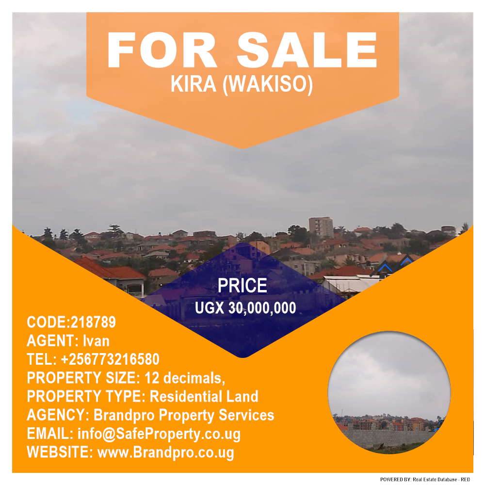 Residential Land  for sale in Kira Wakiso Uganda, code: 218789