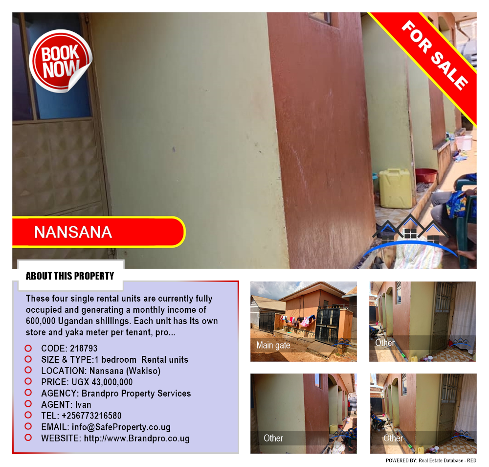 1 bedroom Rental units  for sale in Nansana Wakiso Uganda, code: 218793