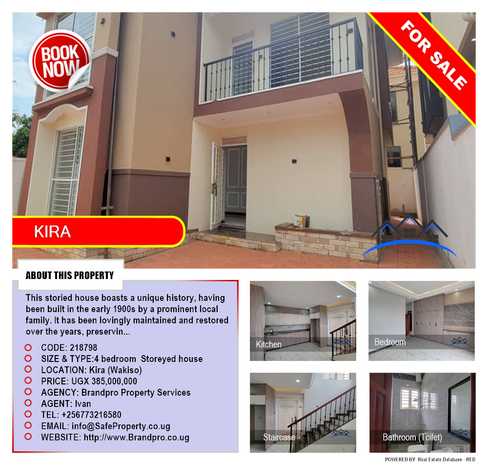 4 bedroom Storeyed house  for sale in Kira Wakiso Uganda, code: 218798