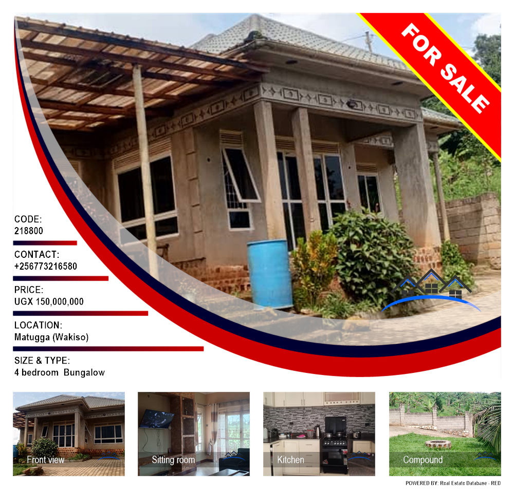 4 bedroom Bungalow  for sale in Matugga Wakiso Uganda, code: 218800