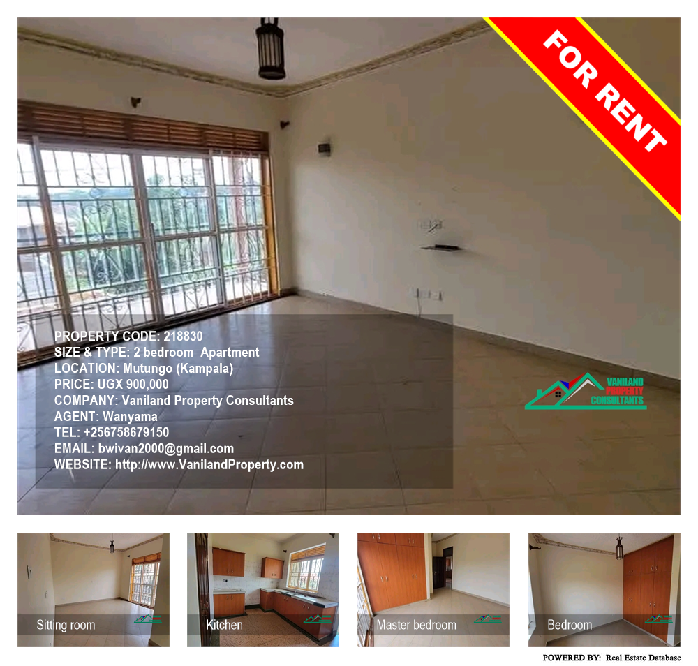 2 bedroom Apartment  for rent in Mutungo Kampala Uganda, code: 218830