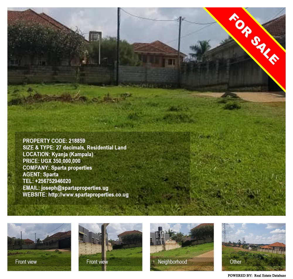 Residential Land  for sale in Kyanja Kampala Uganda, code: 218859