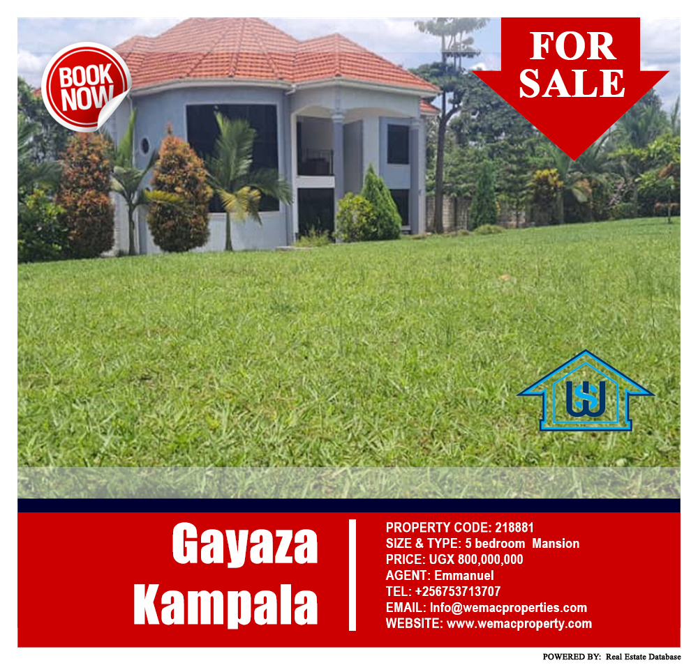 5 bedroom Mansion  for sale in Gayaza Kampala Uganda, code: 218881