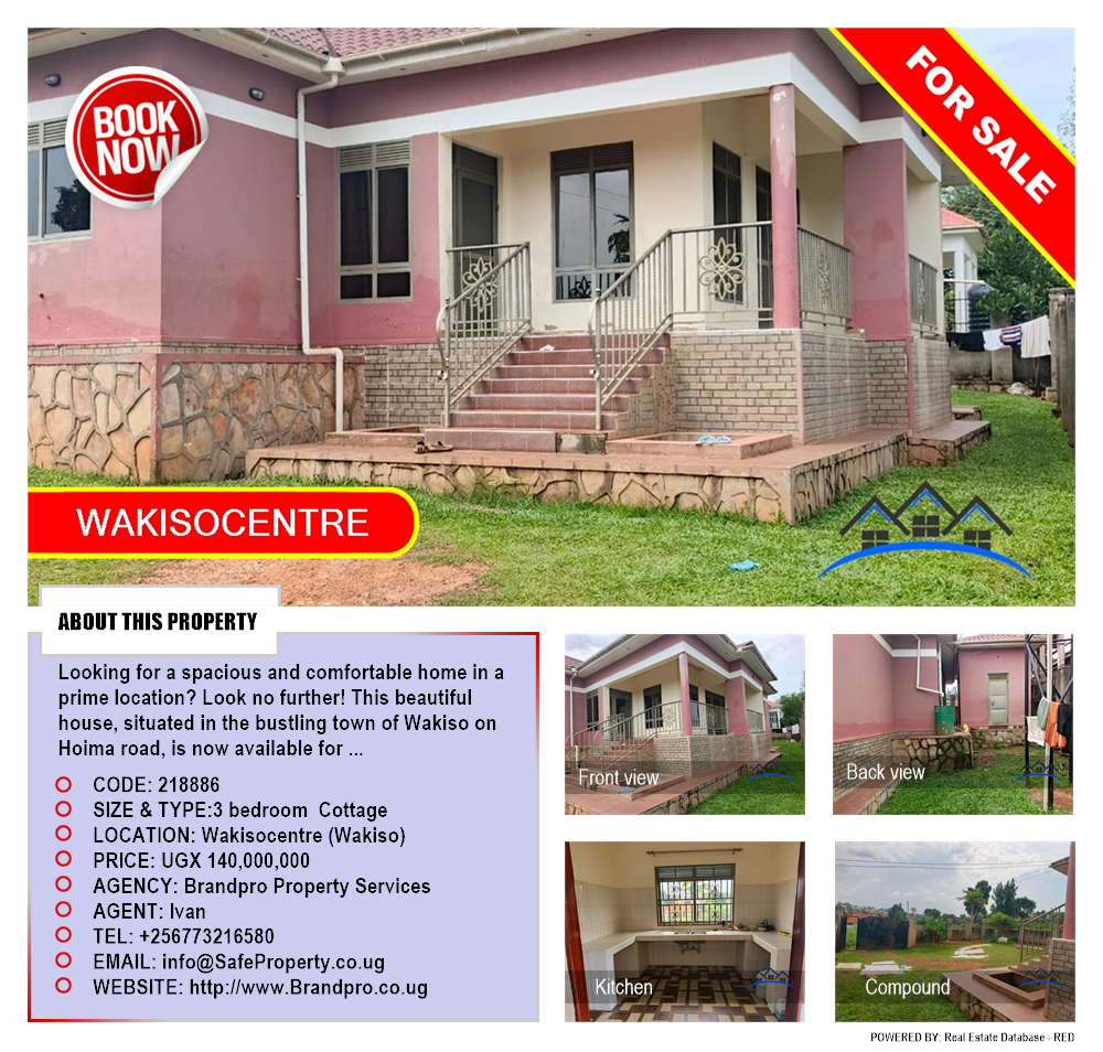 3 bedroom Cottage  for sale in Wakisocentre Wakiso Uganda, code: 218886